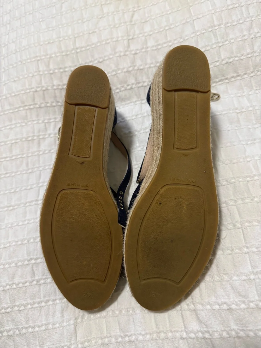 Women's Navy Espadrille Wedge Sandal with Ankle Strap - Classic Summer Wedge